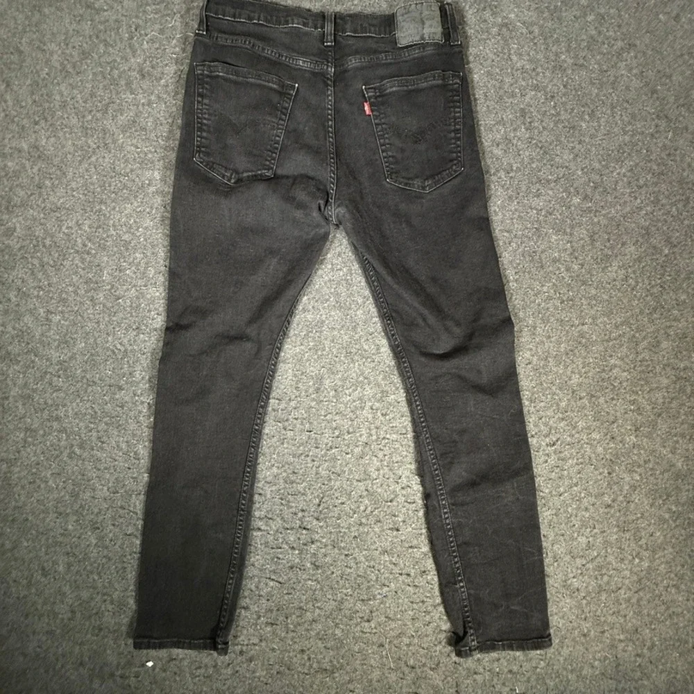 Levis 512 Slim Taper Mens Distressed Ripped Black Denim Jeans‎ W34 L32